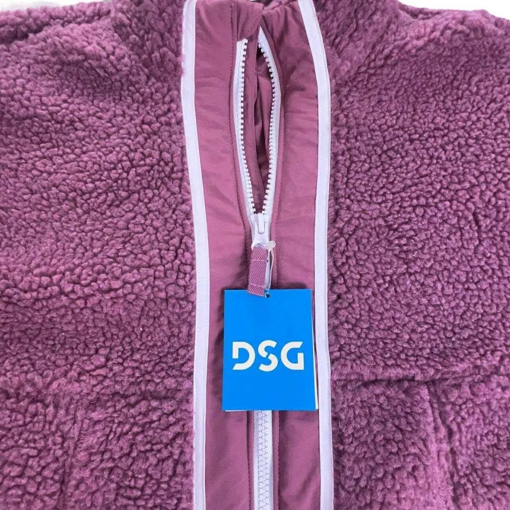 DSG Girls Purple Fuzzy Fleece Full Zip Jacket L (14) NWT WINTER GEAR‎ COAT